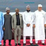 L-R: Coordinating Director, Engineering Infrastructure Directorate, NASENI, Prof Bagudu Gwandangaji; Support Officer/NASEN Desk Officer, OAGF, Mr. Mustapha Marafa; Deputy Programme Manager, System Support and Sustainability Directorate, OAGF, Mr. Jeremiah Asanato; Executive Vice Chairman/CEO of NASENI, Mr. Khalil Suleiman Halilu; Coordinating Director, Finance and Accounts, NASENI, Alh Ibrahim Baba Dauda; Coordinating Director, Science Infrastructure Directorate, NASENI, Prof Umaru Gaya during a one-day sensitization workshop on Government Integrated Financial Management Information System (GIFMIS) policy and guidelines for financial managers organised by the National Agency for Science and Engineering Infrastructure and the Office of the Accountant General of the Federation held at NASENI Headquarters in Abuja on Tuesday.