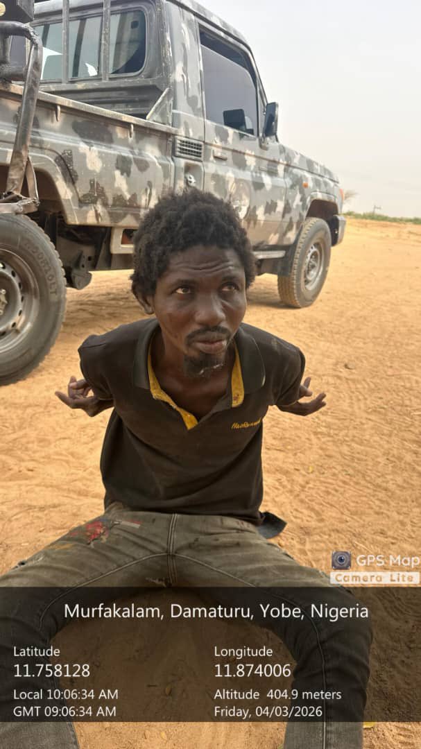 Troops arrest suspected foreign national in possession of multiple mobile phones in Yobe